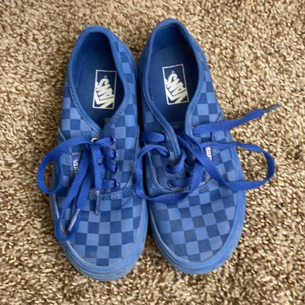 Blue checkered vans